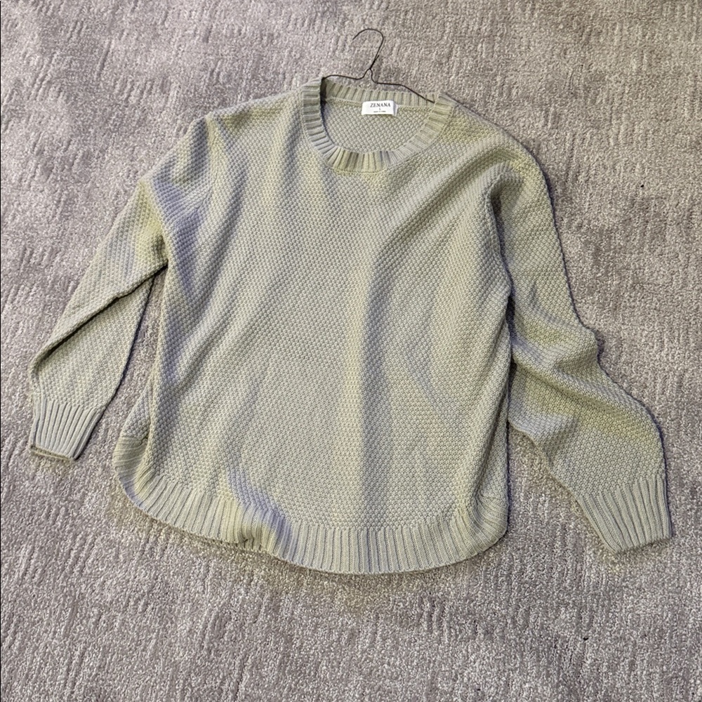 Zenana Women's Sage Waffle Knit Sweater Size L - Picture 3 of 6